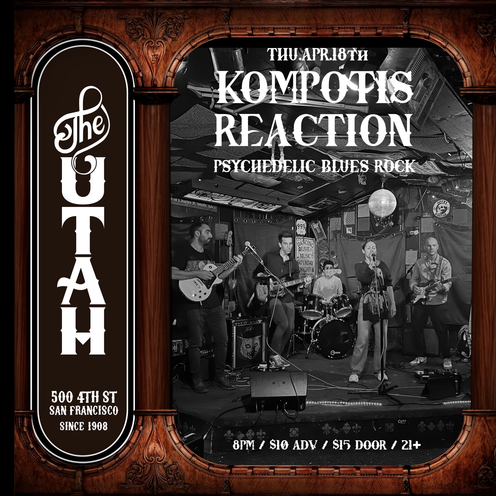 Kompotis Reaction at The Hotel Utah Saloon